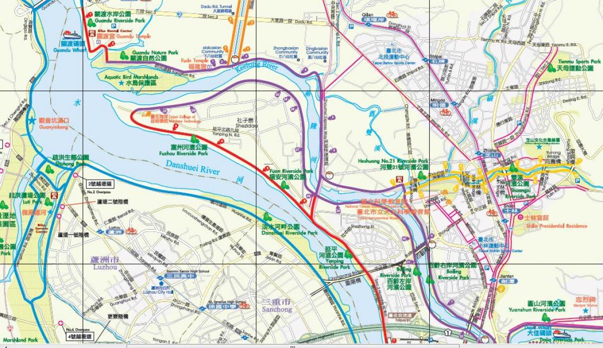 Karte von Taipei bike-Pfad